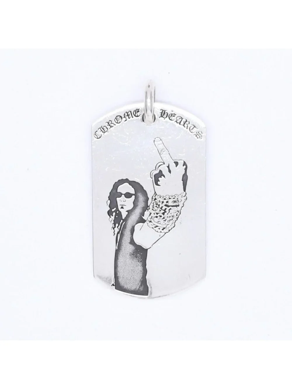 Chrome Hearts D Tag RS FU American Flag Richard Star Large Dog Tag Weight
